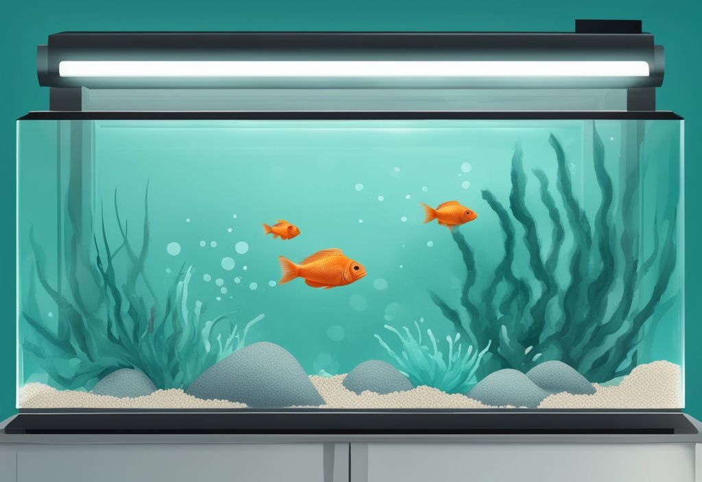 Modern digital painting of top-rated fish tank gravel cleaners in teal theme, highlighting the "best choice" cleaner.